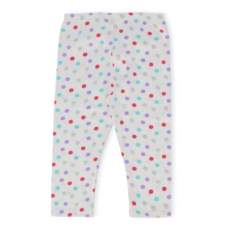 Pre-Girls All Over Print Glitter Legging - White