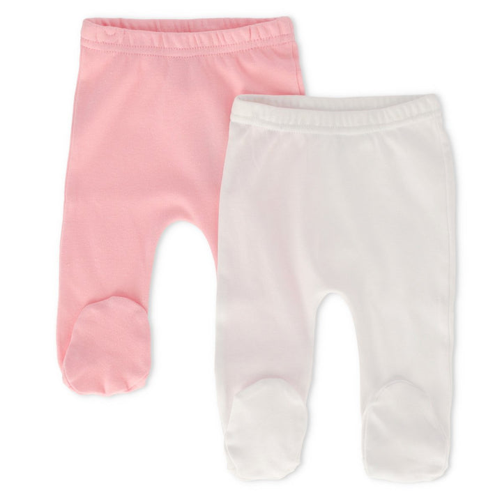 Baby Girls 2 Pack Footed Tights - White
