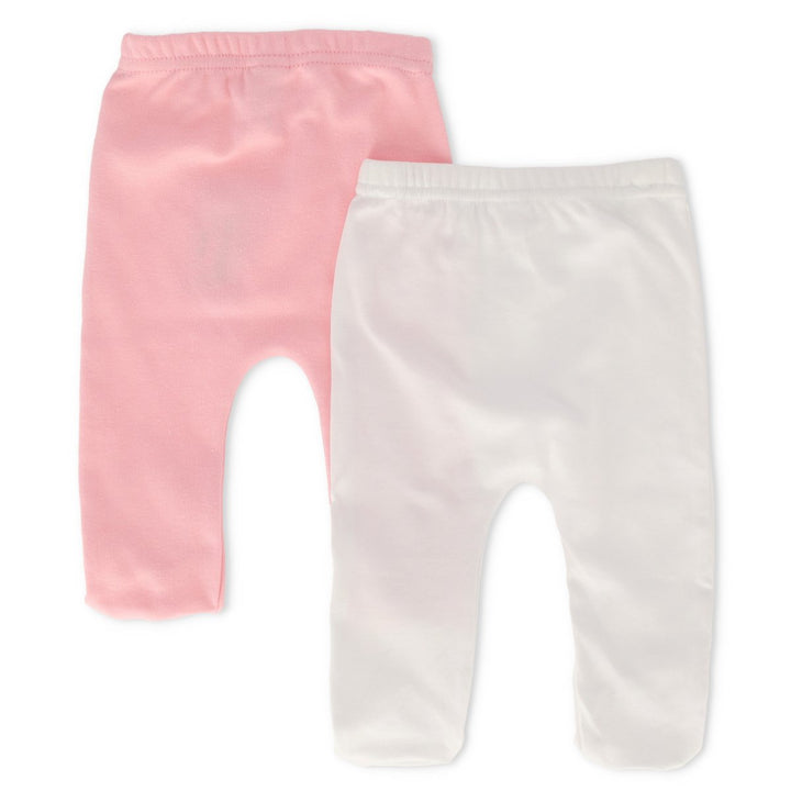 Baby Girls 2 Pack Footed Tights - White