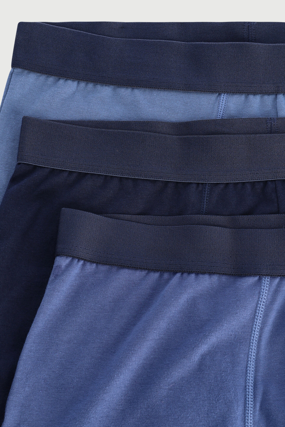 Men's 3 Pack Plain Knitted Trunks - Blue