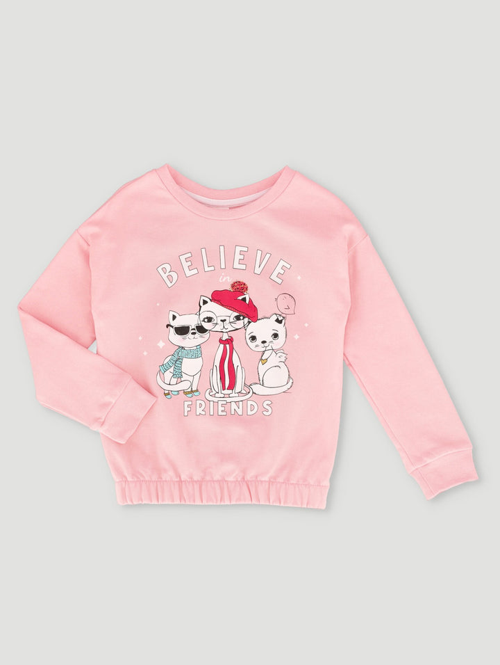 Pre-Girls Track Top With Friendship Print - Pibk