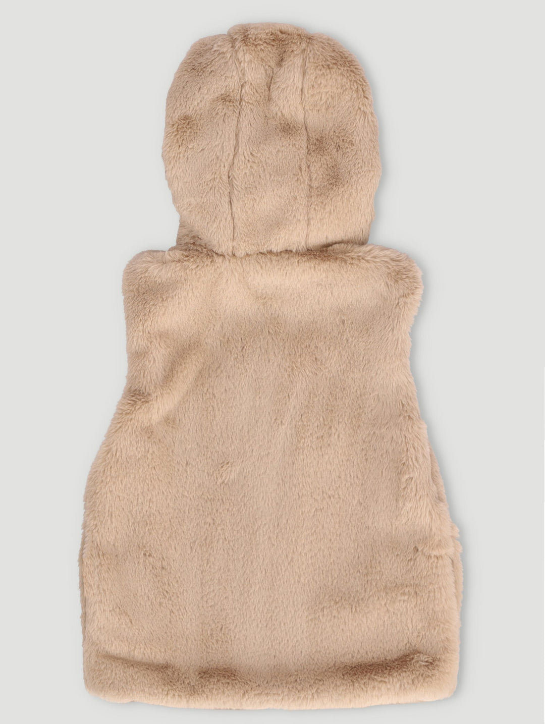 Pre-Girls Faux Fur Hooded Gilet Jacket - Cream