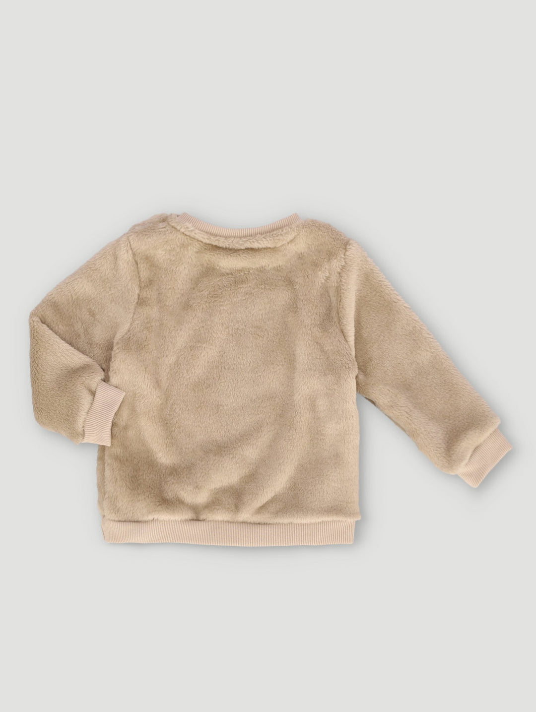 Fluffy Fleece Pullover Top - Stone