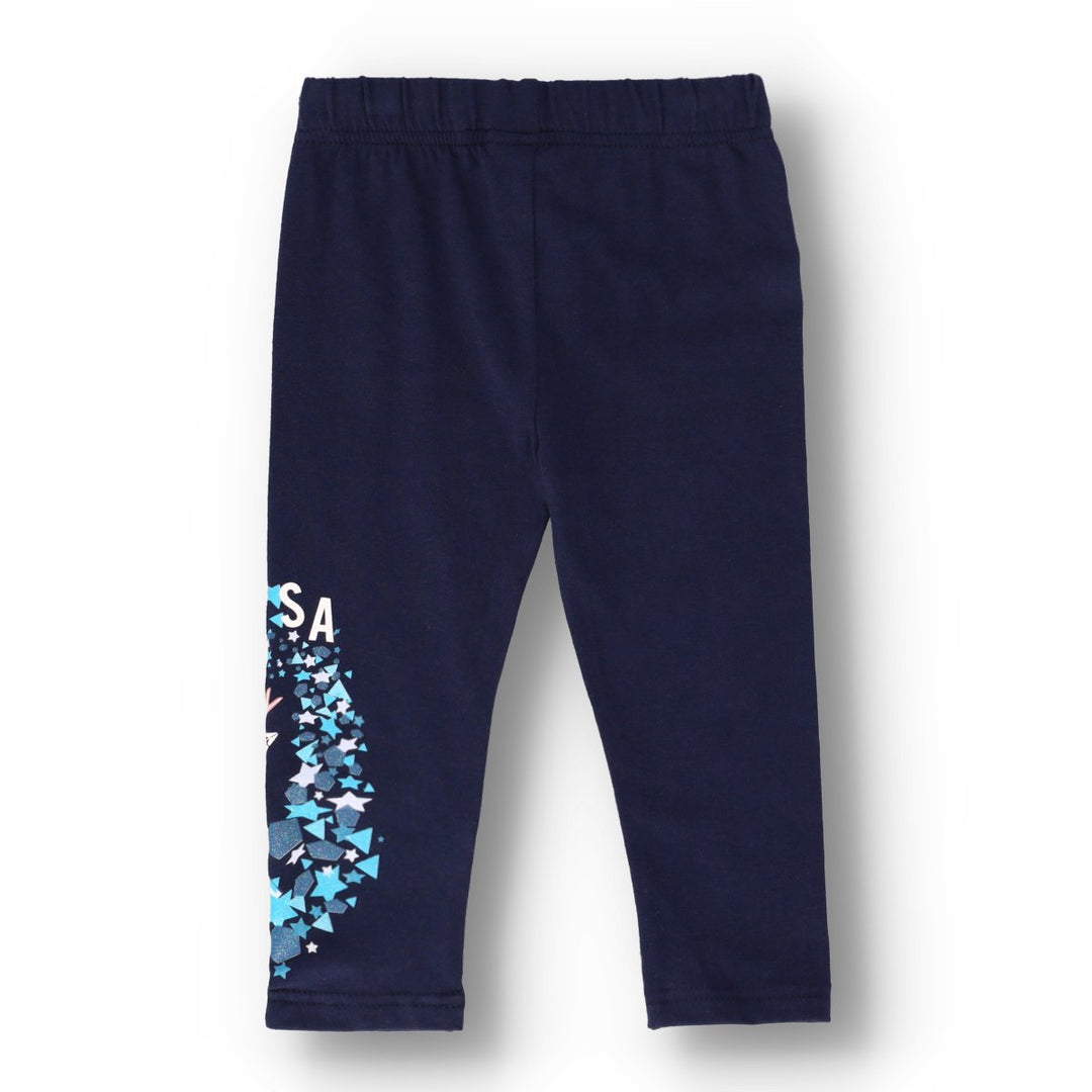 Pre-Girls Frozen Legging With Print - Navy