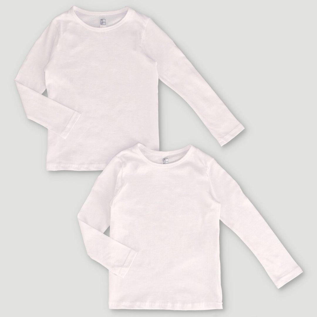 2 Pack Long Sleeve Vest - White