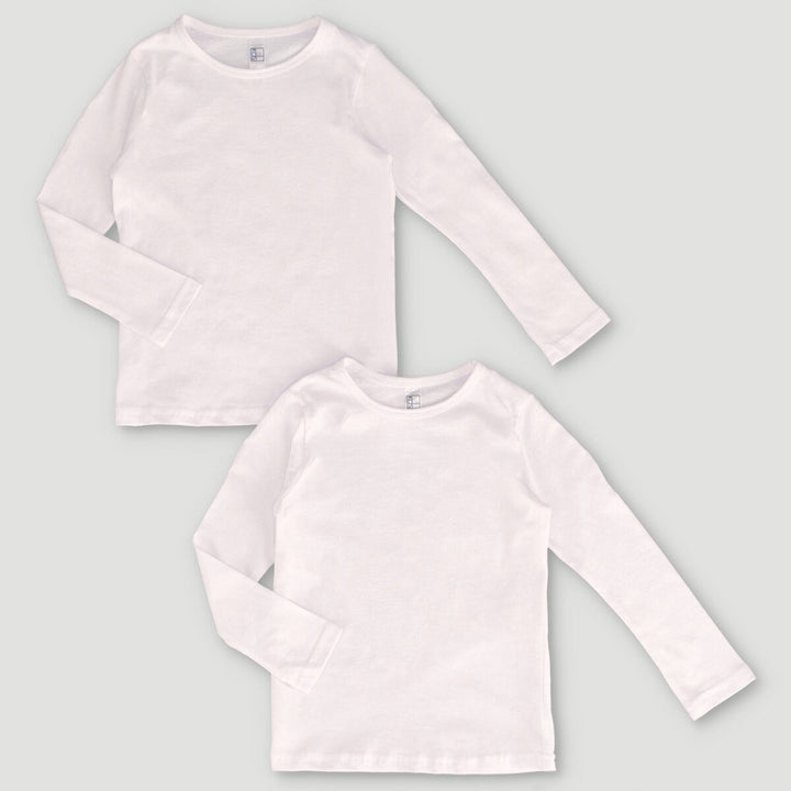 2 Pack Long Sleeve Vest - White