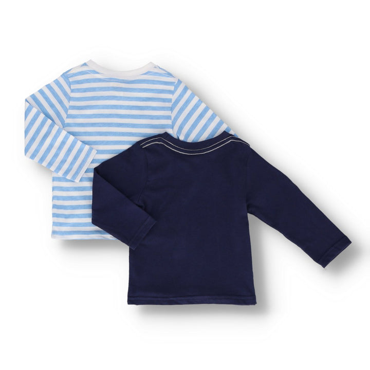 Baby Boys 2 Pack Long Sleeve Best Kid Ever Tee - Navy