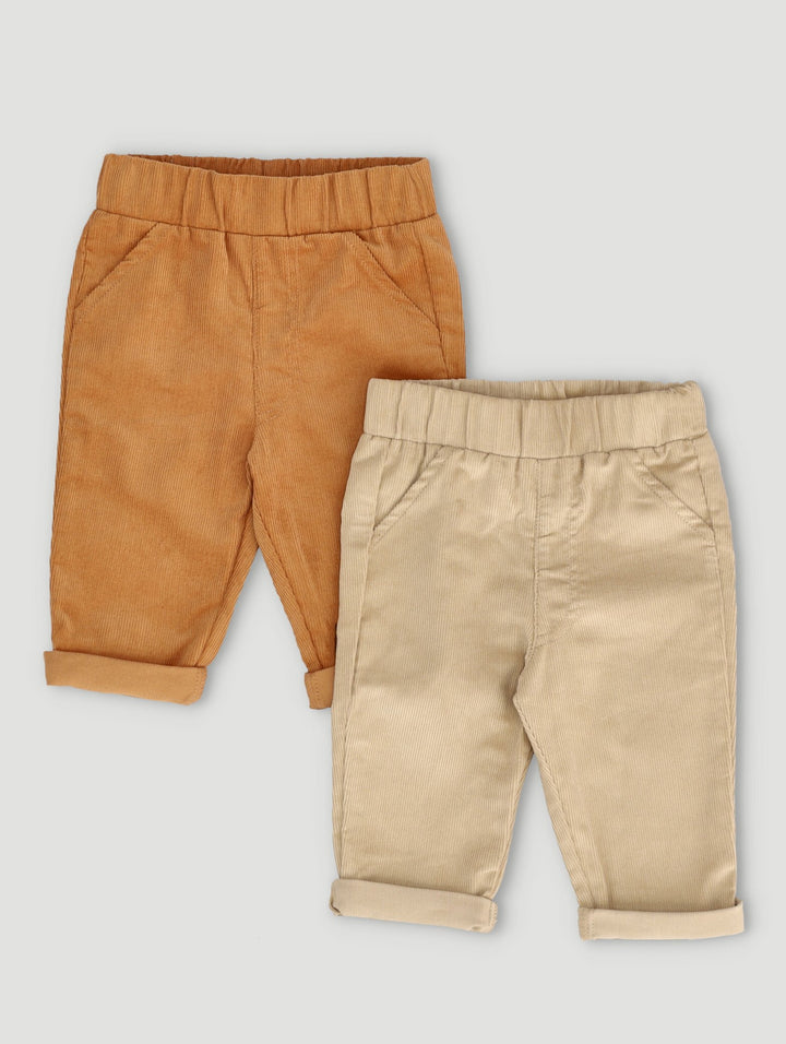 Baby Boys 2 Pack Cord Jogger - Tan