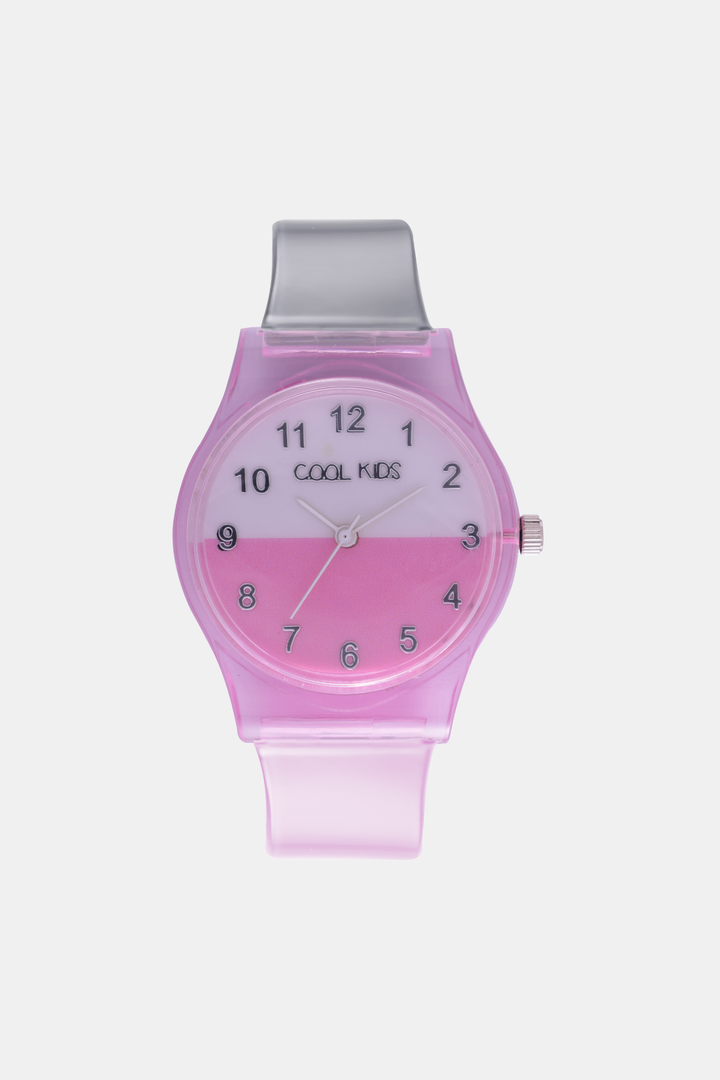 Girls Jelly Analogue Watch - Pink