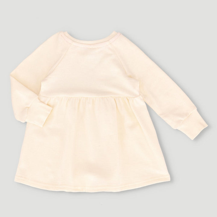 Slogan Fleece Dress - Cream