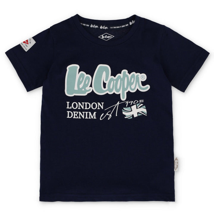 Pre-Boys Short Sleeve Eliseo Logo Tee - Navy