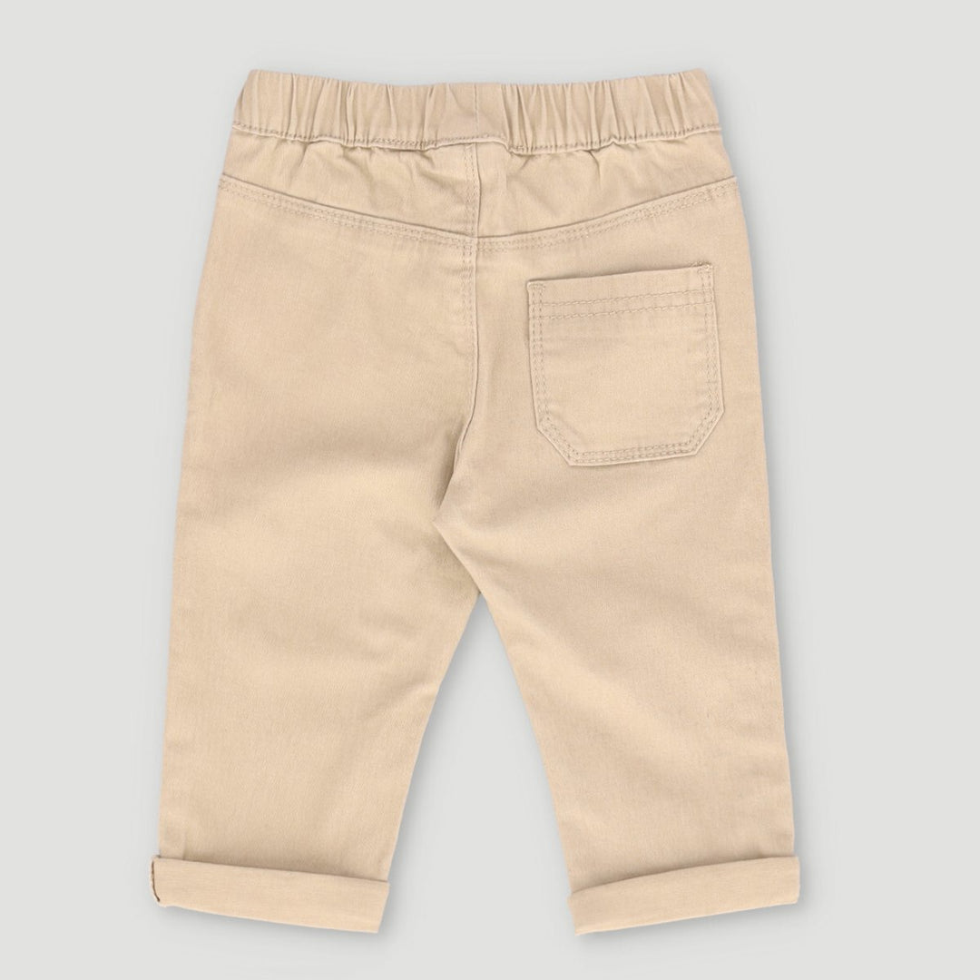 Slim Leg Pull On Twill Pant - Stone