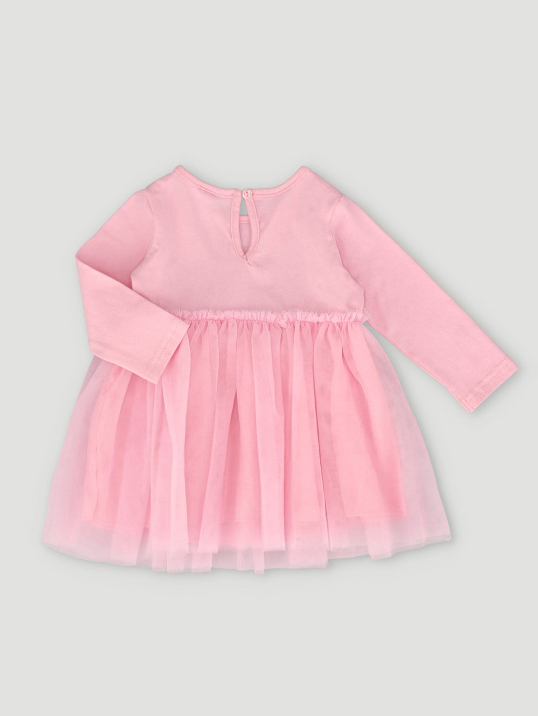 Baby Girls Long Sleeve Crown Party Dress - Pink