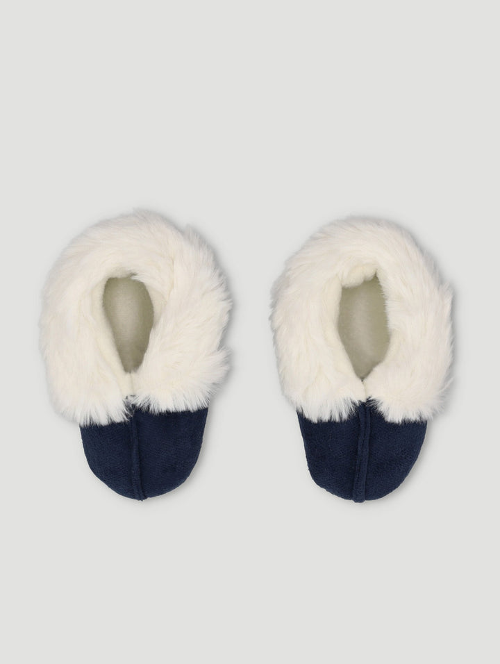 Mock Suede Slipper - Navy