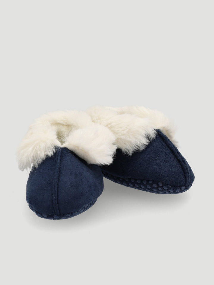 Mock Suede Slipper - Navy