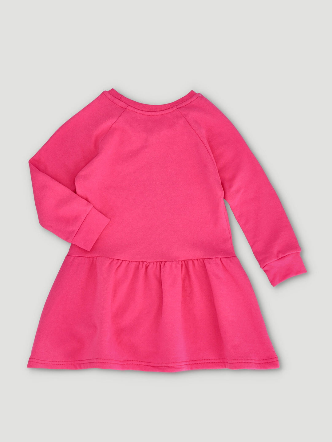 Pre-Girls Long Sleeve Fleece Dress - Cerise