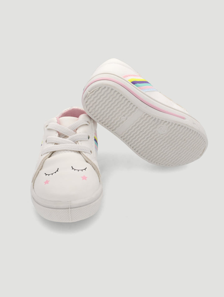 Baby Girls Rainbow Sneaker - White