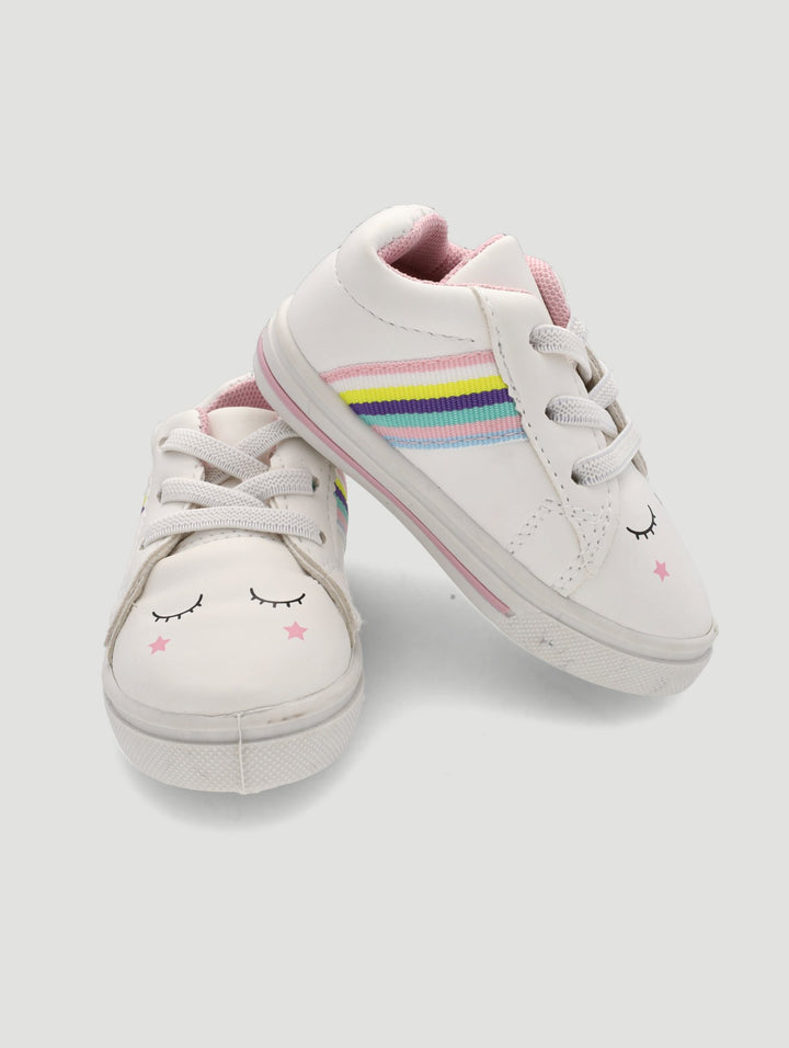 Baby Girls Rainbow Sneaker - White