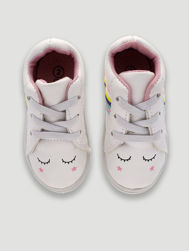 Baby Girls Rainbow Sneaker - White