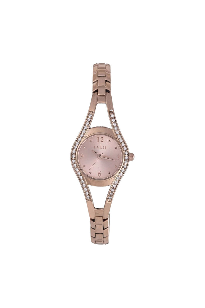 25mm Stone Case Pink Champagne Dial Watch - Rose Gold