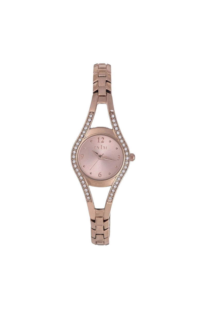 25mm Stone Case Pink Champagne Dial Watch - Rose Gold
