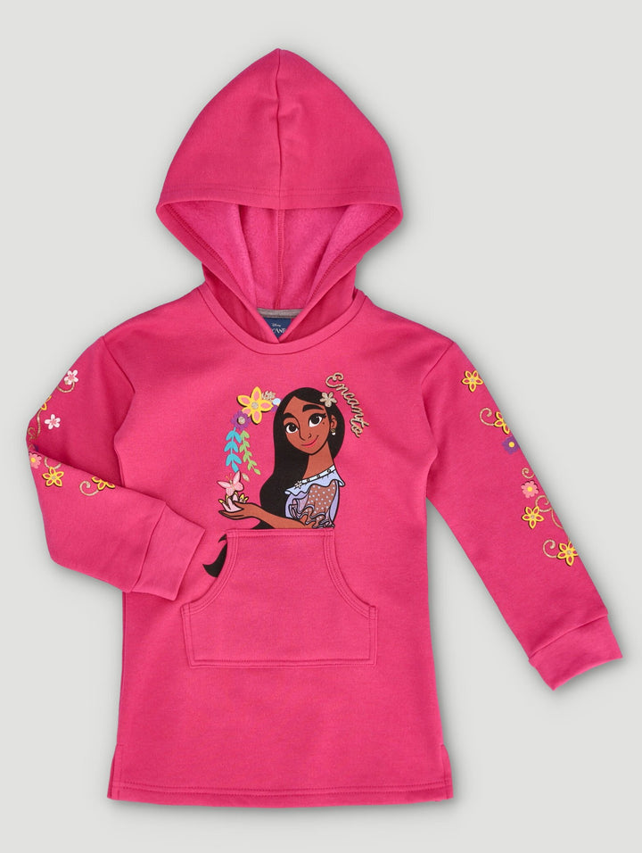 Pre-Girls Encanto Fleece Dress With Glitter Print - Pink