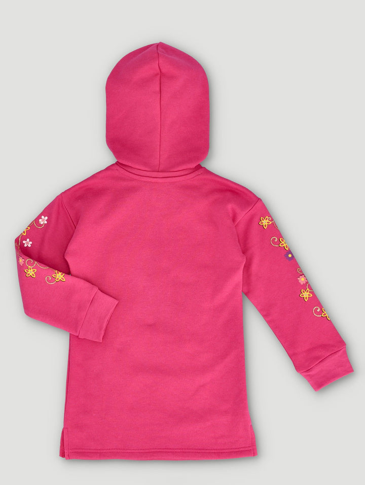 Pre-Girls Encanto Fleece Dress With Glitter Print - Pink