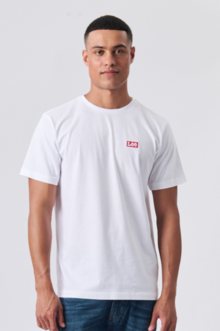 Embroidered Core Box Tee - White