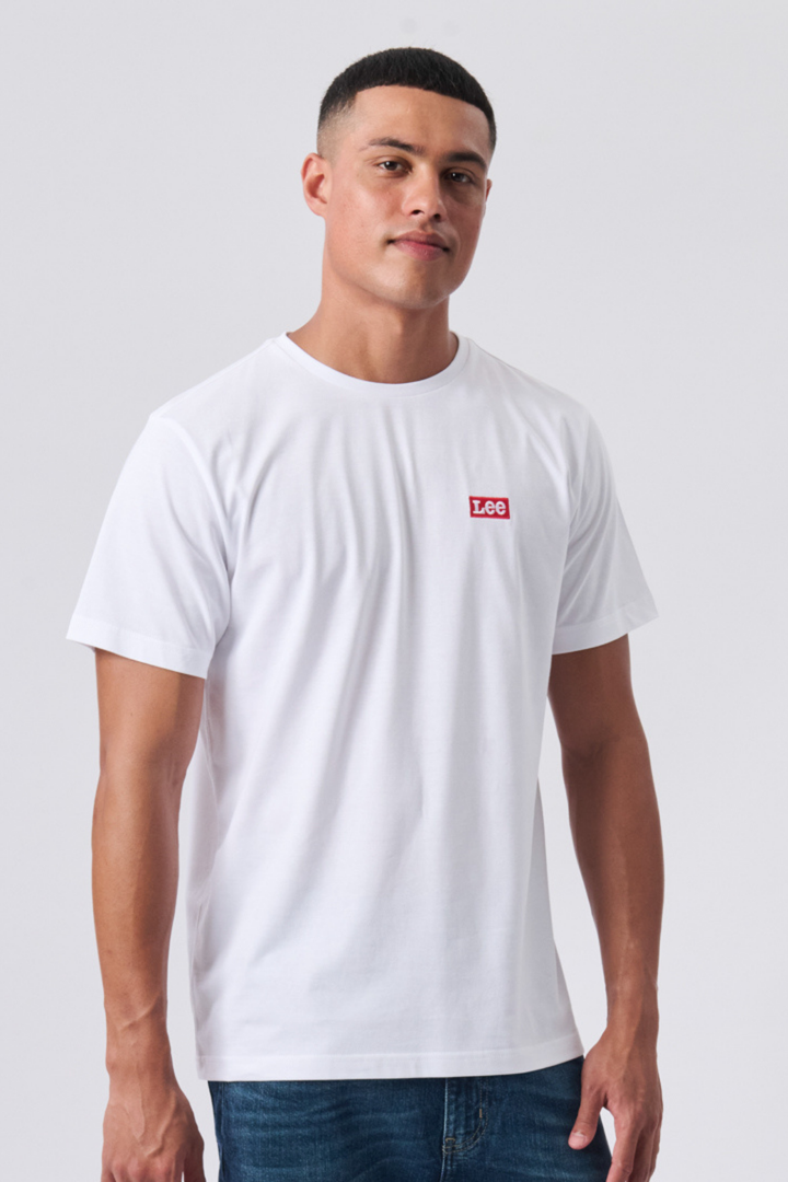 Embroidered Core Box Tee - White