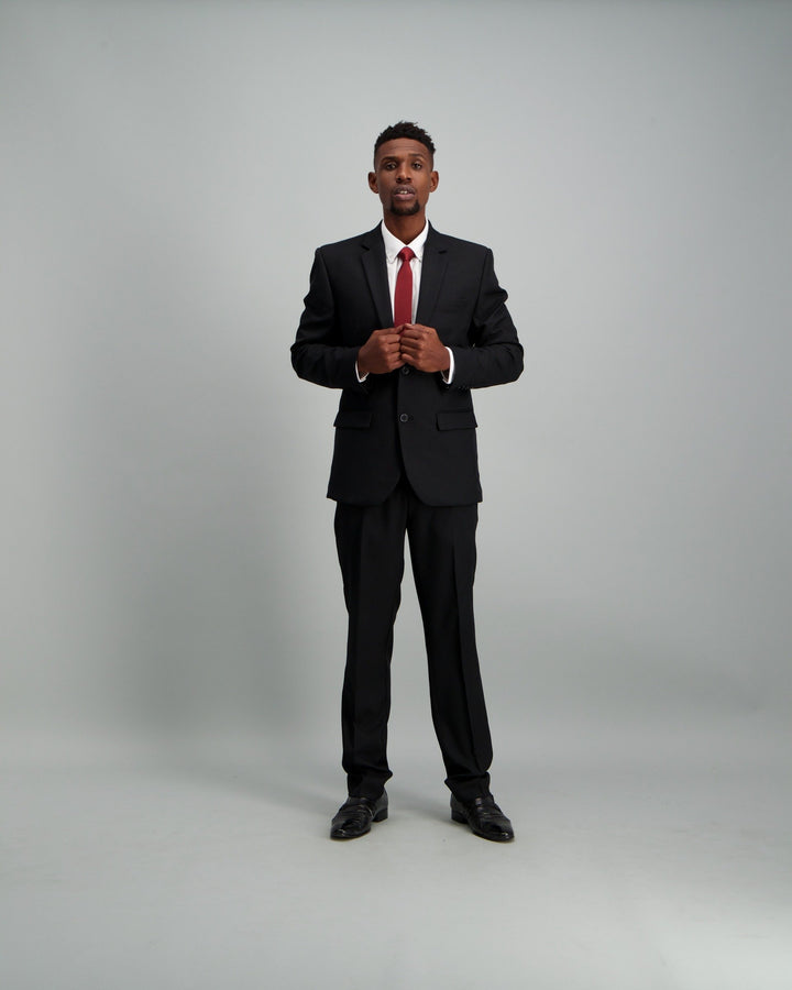 Men's Slim Fit Suit Trouser - Black