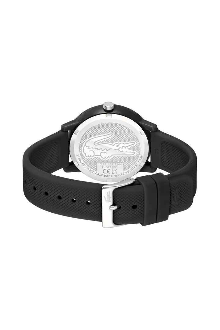Lacoste Black Watch Case With Black Silicone Strap
