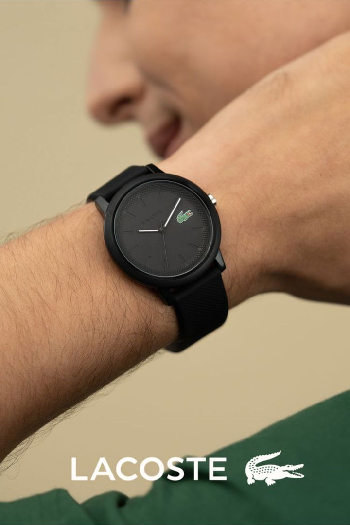 Lacoste Black Watch Case With Black Silicone Strap