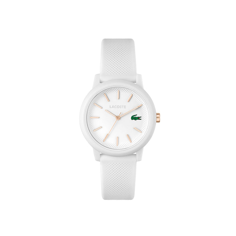 Lacoste Ladies White Watch Case And Matching White Silicone Strap