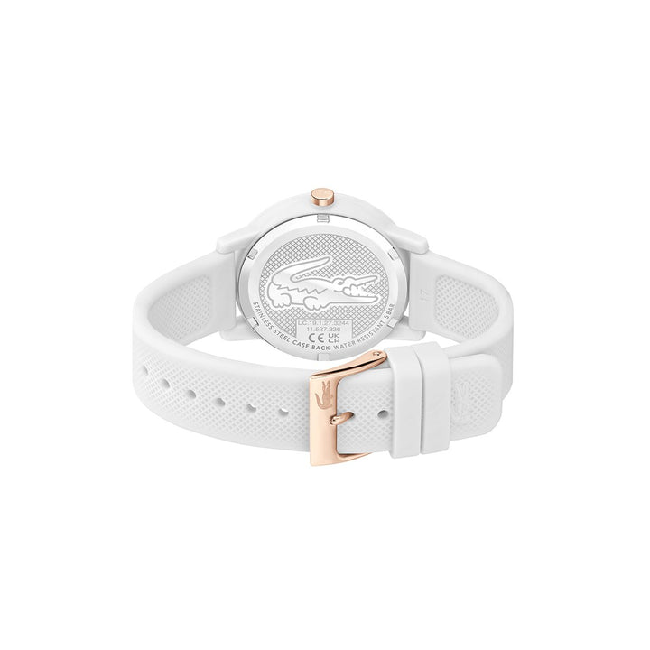 Lacoste Ladies White Watch Case And Matching White Silicone Strap