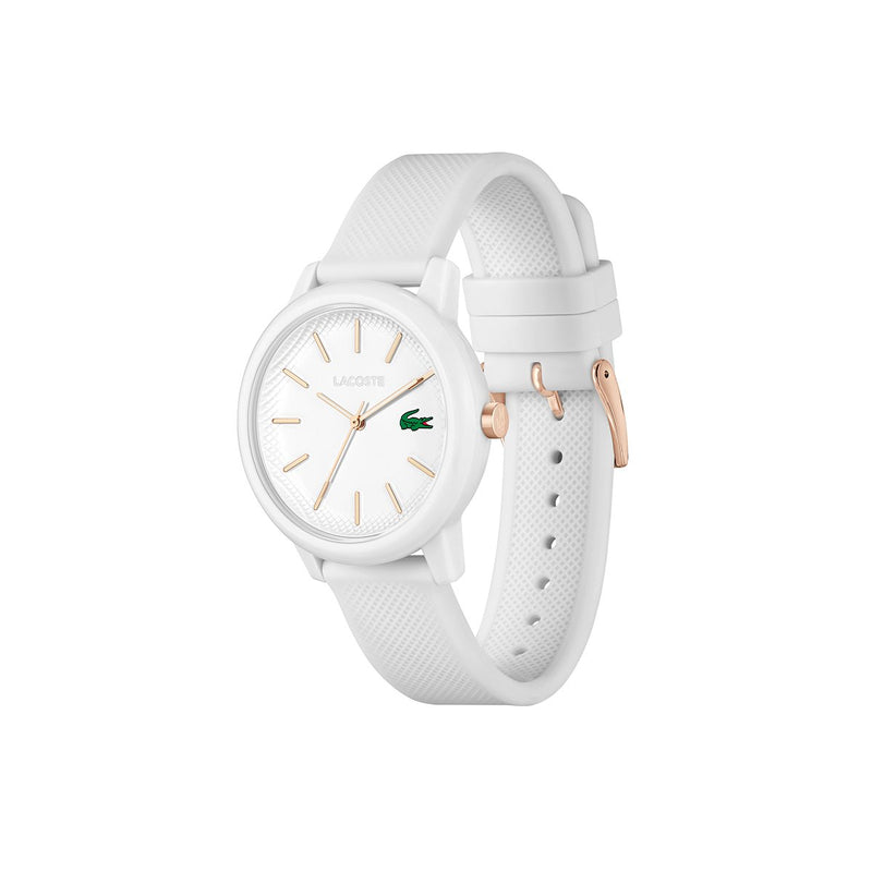 Lacoste Ladies White Watch Case And Matching White Silicone Strap