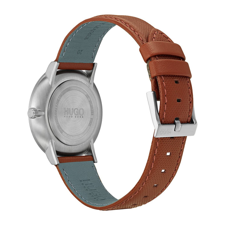 Guide Watch With Blue Dial & Brown Leather Strap