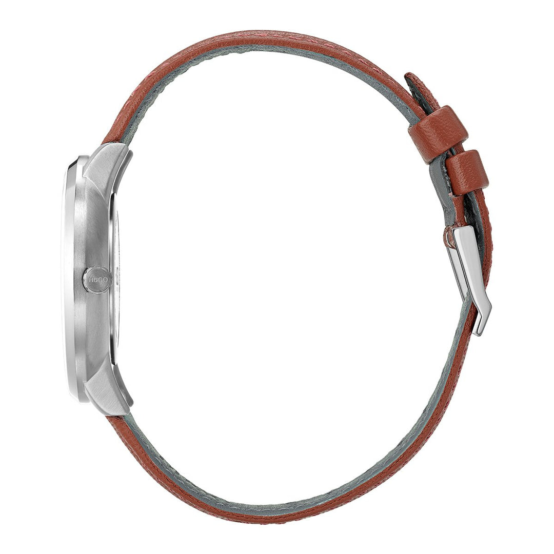 Guide Watch With Blue Dial & Brown Leather Strap