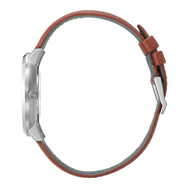 Guide Watch With Blue Dial & Brown Leather Strap