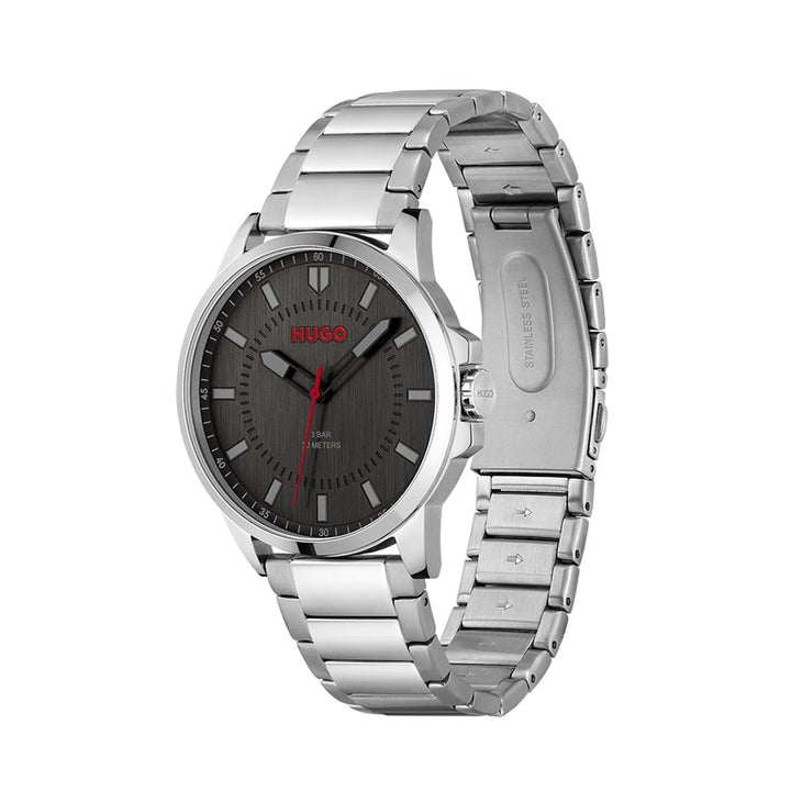 #First 43Mm Watch Stainless Steel Case And Black Dial With Stainless Steel Bracelet