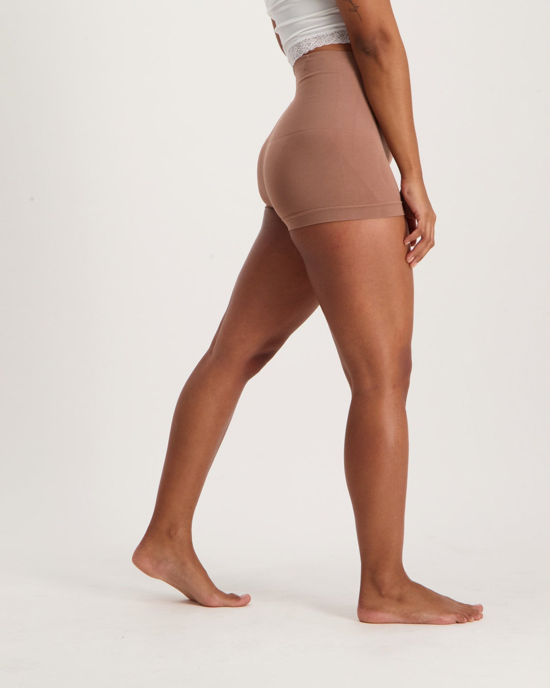 Ladies Seamless Shaping Bum Shorts - Dark Brown