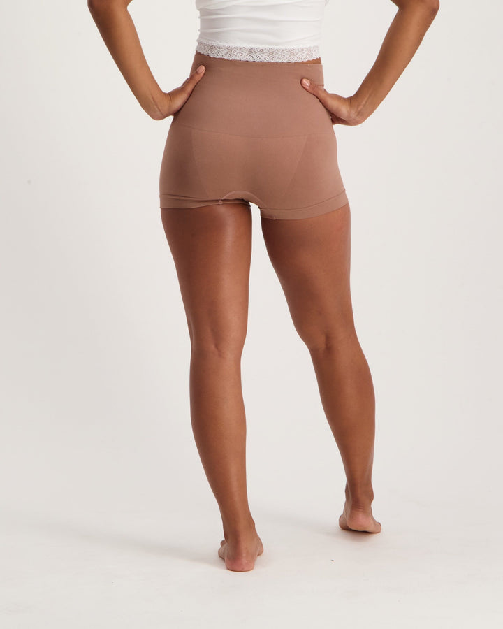 Ladies Seamless Shaping Bum Shorts - Dark Brown