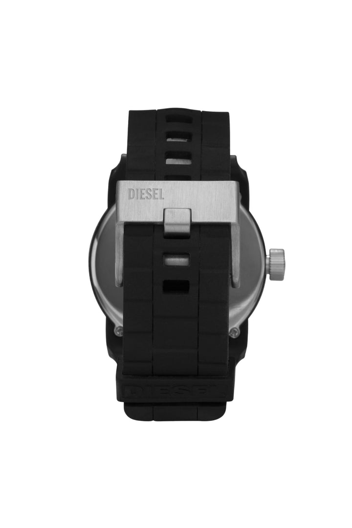 Mens Double Down 44 Three-Hand Black Silicone Watch