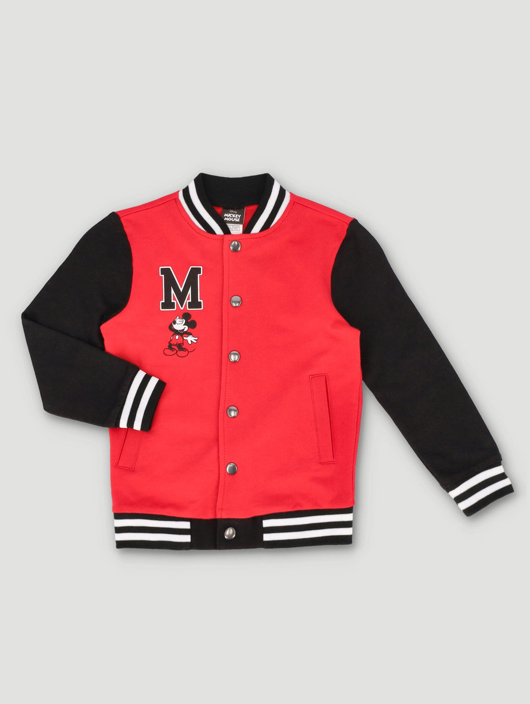 Pre-Boys Long Sleeve Mickey 100 Baseball Jacket - Red