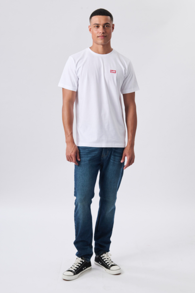 Embroidered Core Box Tee - White