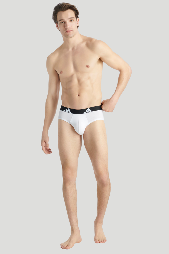 3 Pack Active Flex Cotton Brief - White/Grey/Black