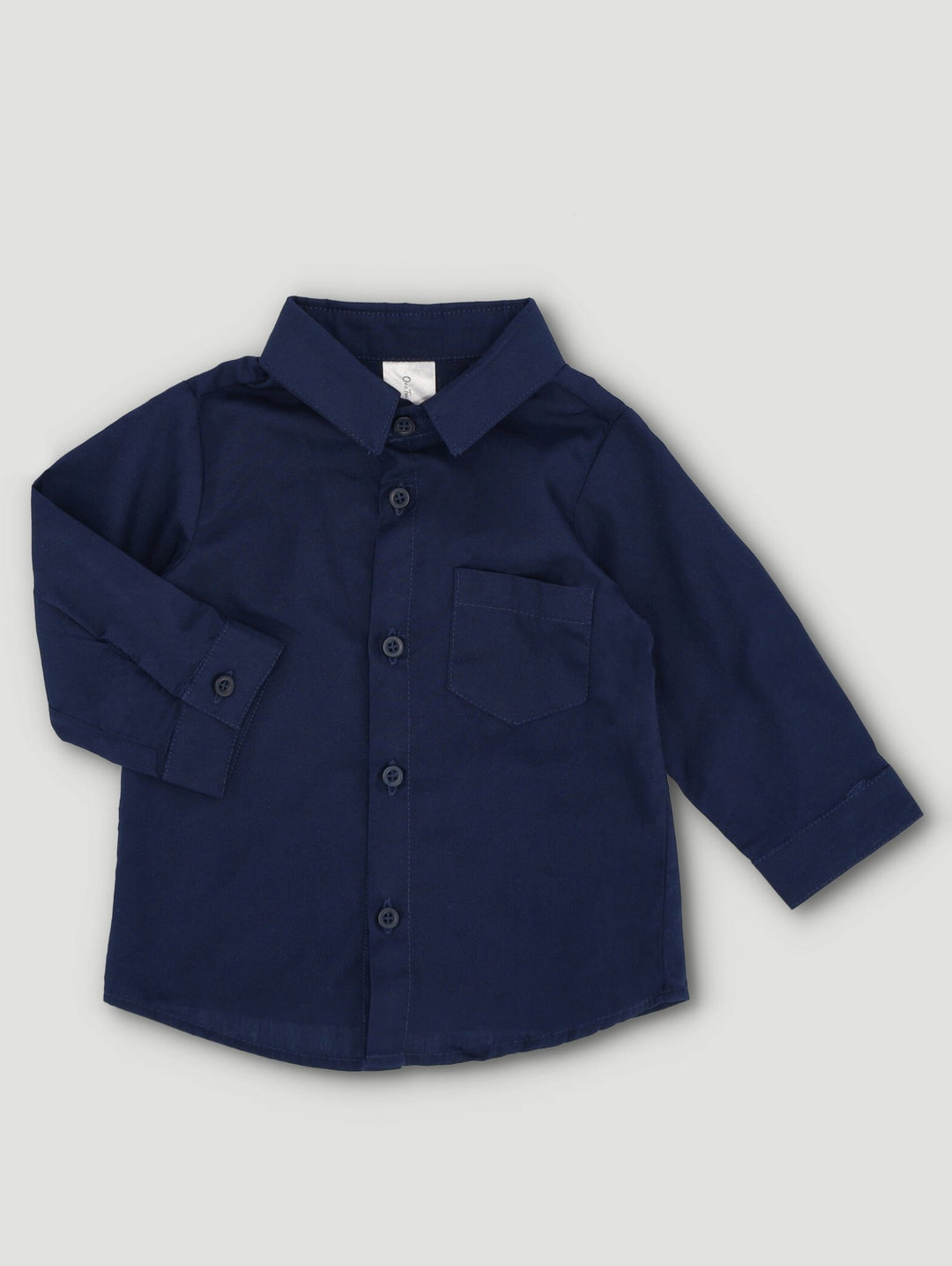 Baby Boys  Long Sleeve Cotton Shirt - Navy