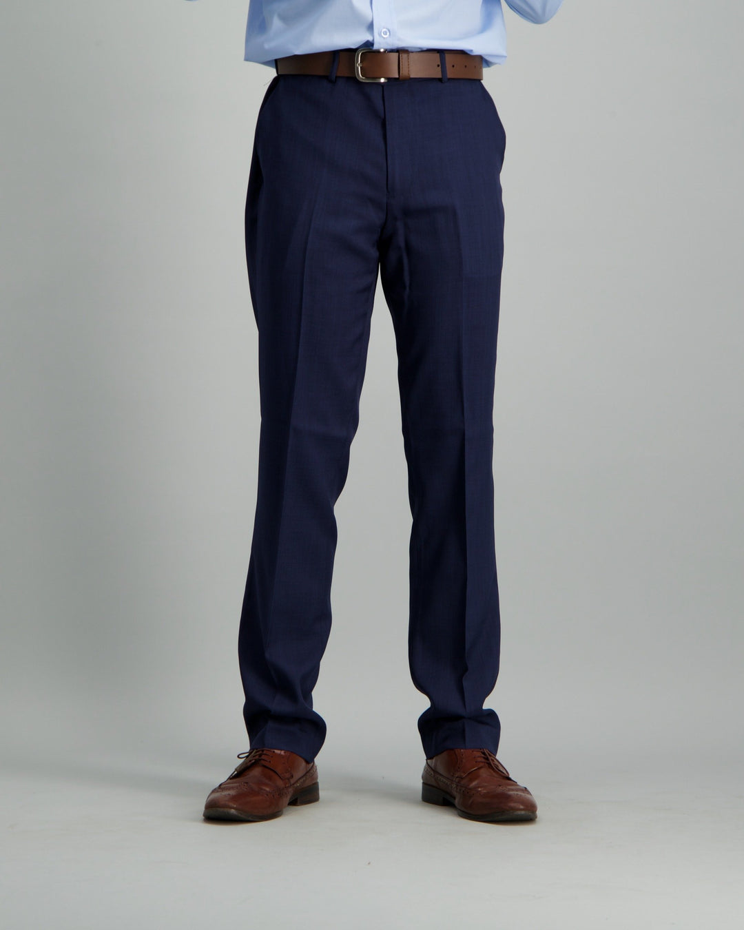 Mens Poly Slim Fit Suit Trouser Dark Blue - Main Image