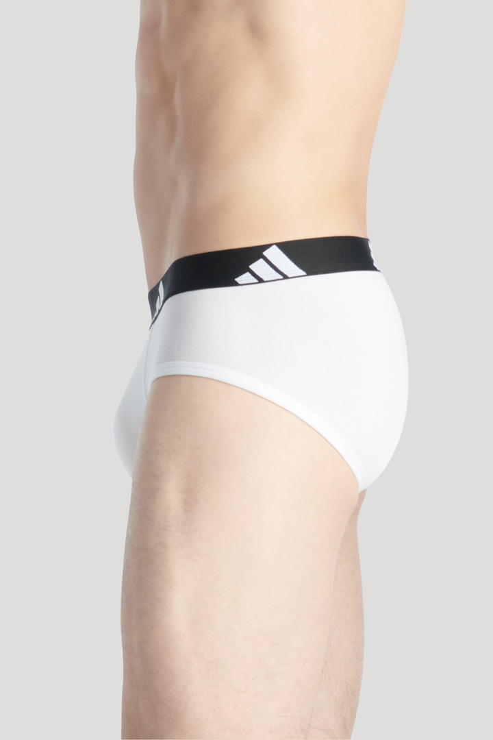 3 Pack Active Flex Cotton Brief - White/Grey/Black