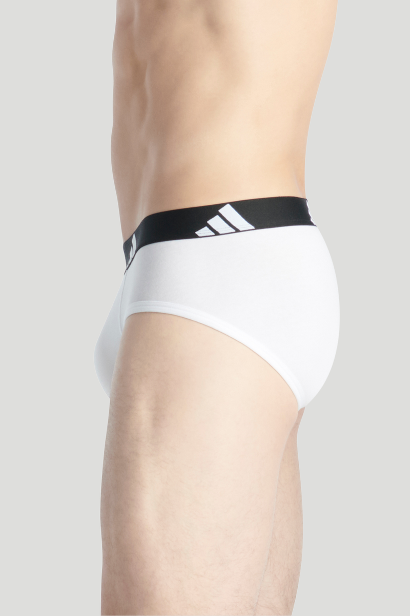 3 Pack Active Flex Cotton Brief - White/Grey/Black