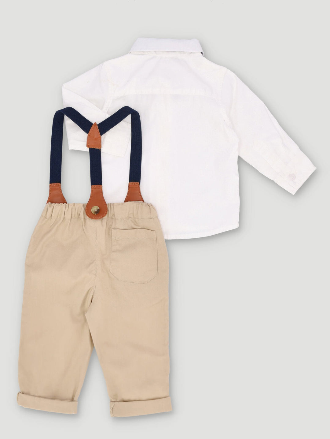 Baby Boys Long Sleeve Formal Shirt & Pants Set - White